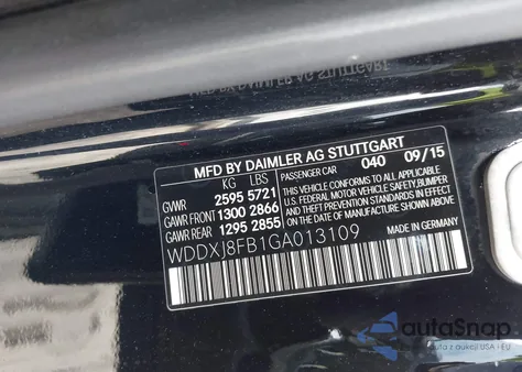 2016 Mercedes-Benz S 550 4Matic z USA, uszkodzony, nr VIN WDDXJ8FB1GA013109